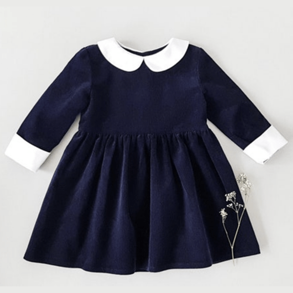 Mädchenkleid Cordkleid mit weißem Bubikragen, diverse Modelle - Lubukidz, via Etsy