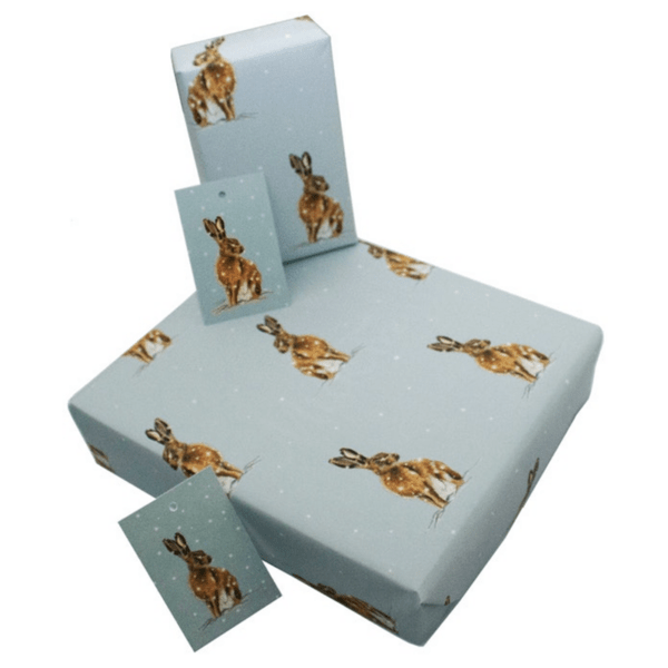 Winter Hasen blau, Weihnachts-/ Geburtstag-/ Geschenkverpackung, diverse Modelle - Rewrapped