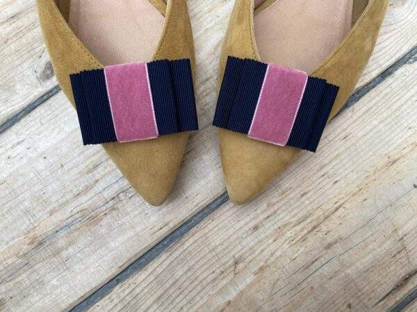 Schuh Clip Ripsband Klassisch - Blau mit Pink - LiLoBows