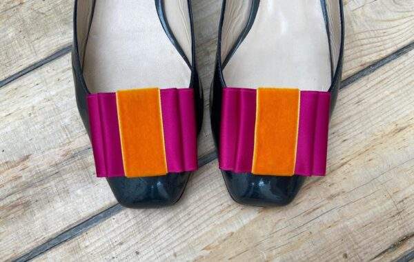 Schuh Clip Lilo Pop - Brombeere mit Orange - LiLoBows