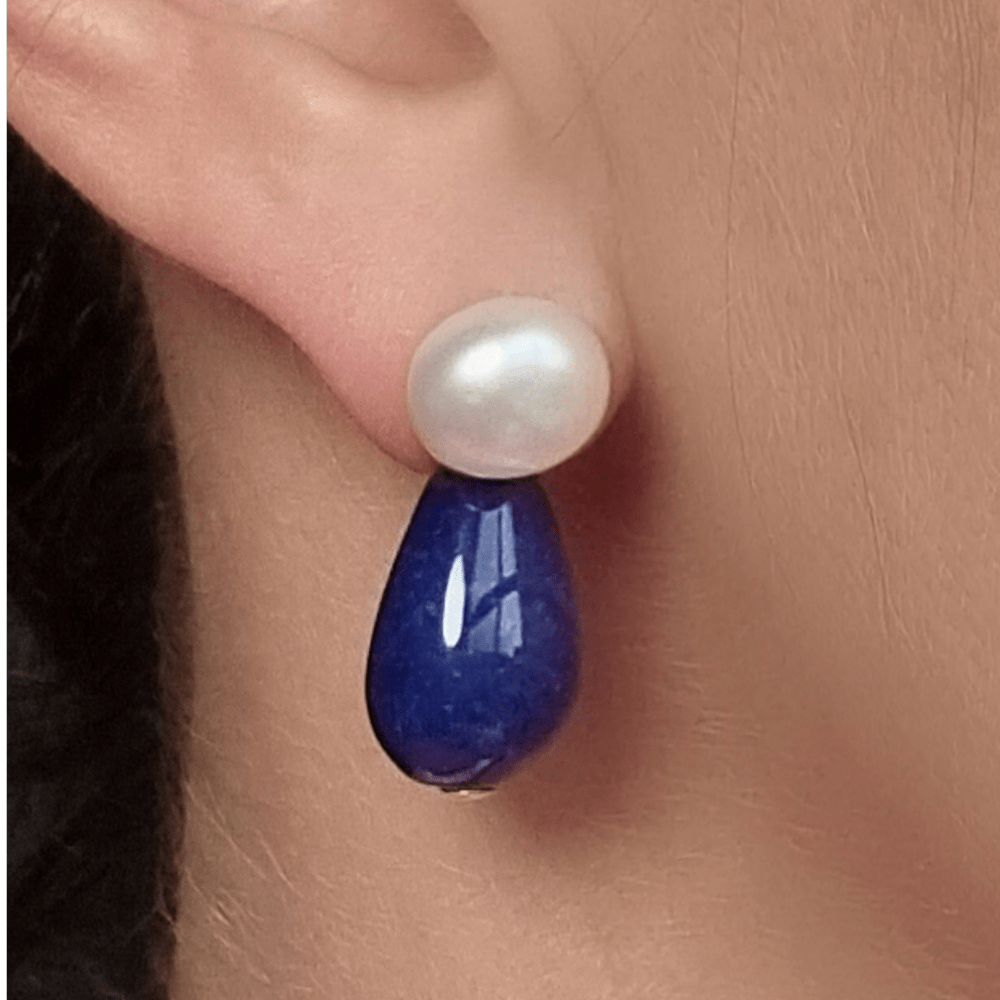 tolle Ohrstecker aus royabllauer Jade, von Schmuckatelier Kart