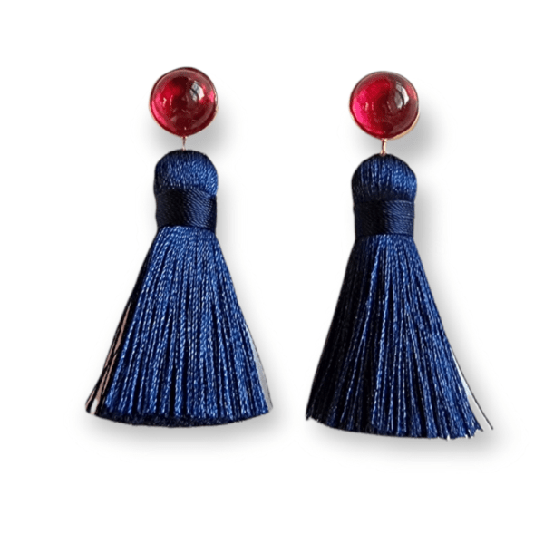 tolle Quastenohrringe in blau, von Schmuckatelier Kart