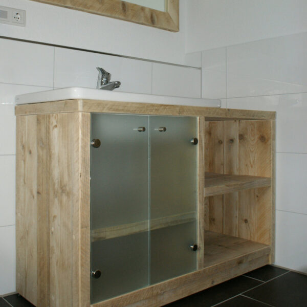 Bauholz-Waschtisch-Unterschrank