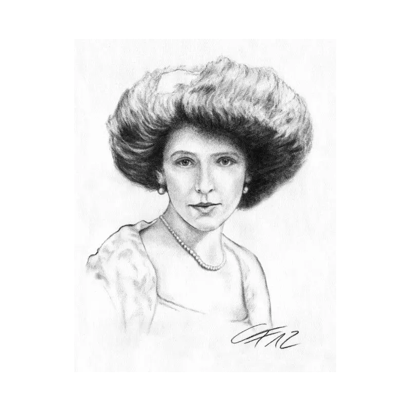 Portraitzeichnung nach Vorlage in Kohle