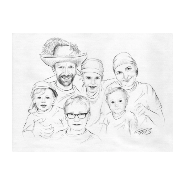 Portraitzeichnung in Bleistift