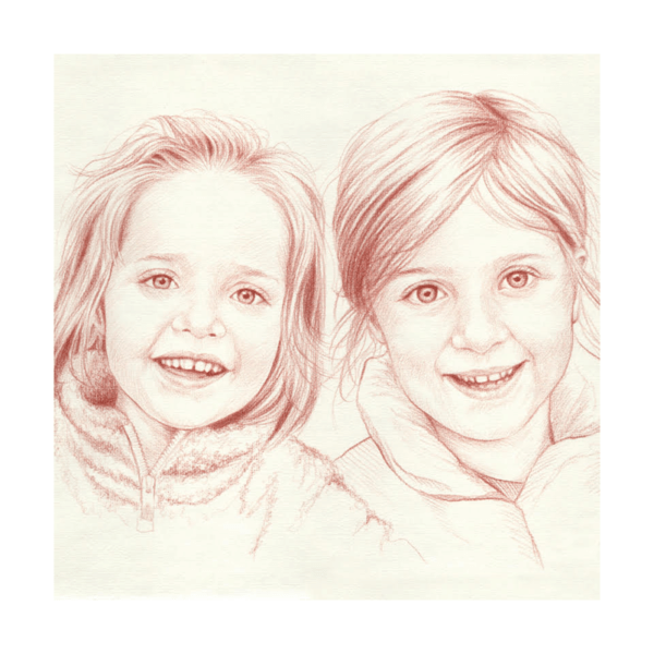 Portraitzeichnung in Rötelkreide