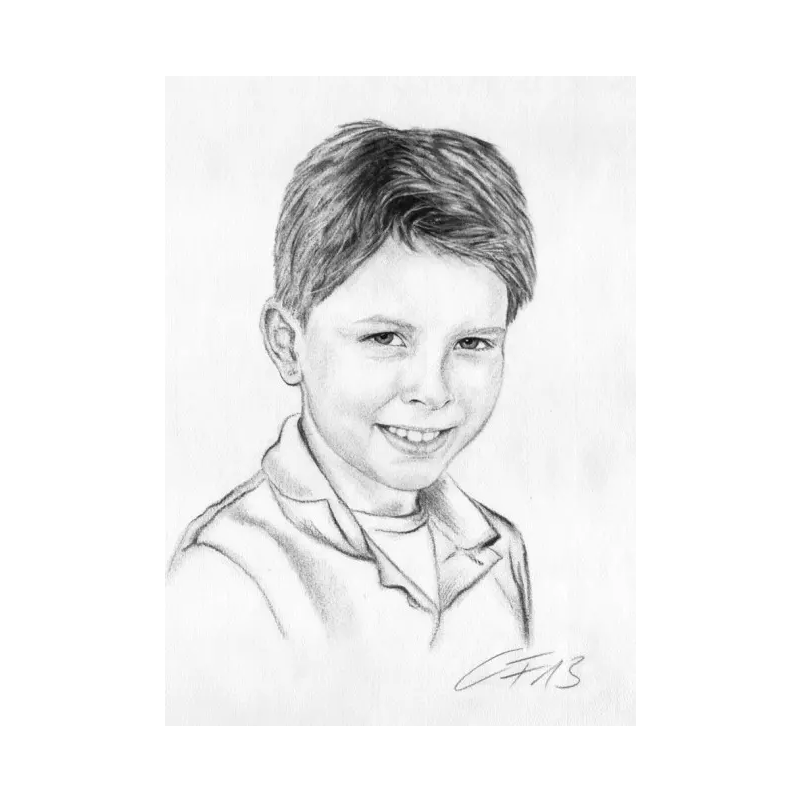 Portraitzeichnungen in Kohle nach Vorlage