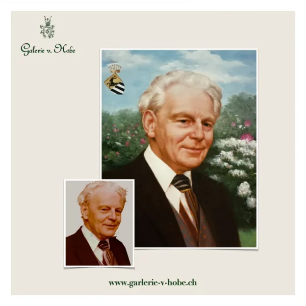 Öl auf Leinwand, Portraitmalerei mit Wappen auf Wunsch