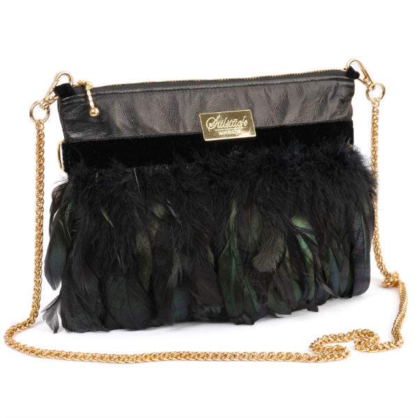 Handtasche mit Federn