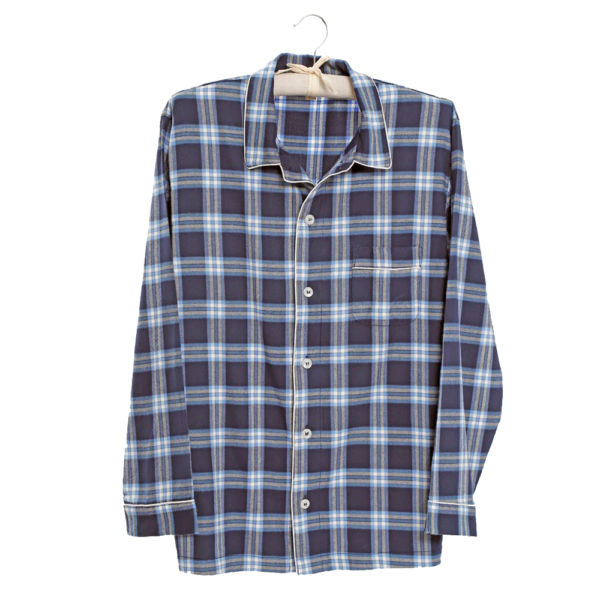 Herren-Pyjama blau kariert Flanell Nachtwäsche Indian Affairs