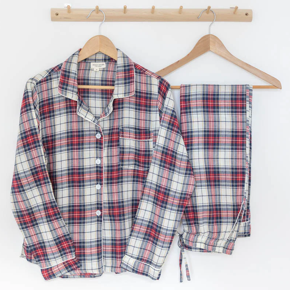Damen Pyjama rot kariert, Nachtwäsche Indian Affairs