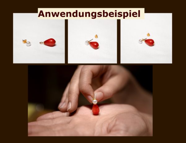 Einhänger für Ohrstecker - Jade royalblau – Bild 3