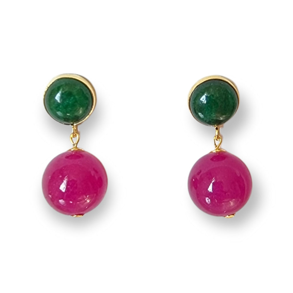 Tolle Ohrringe mit pinker Jade, von Schmuckatelier Kart