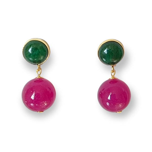 Tolle Ohrringe mit pinker Jade, von Schmuckatelier Kart