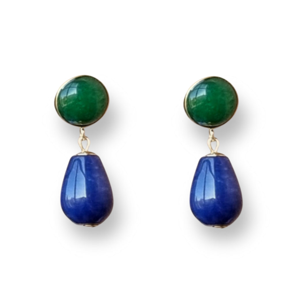 tolle Ohrringe mit blauer Jade, Antonia von Schmuckatelier Kart