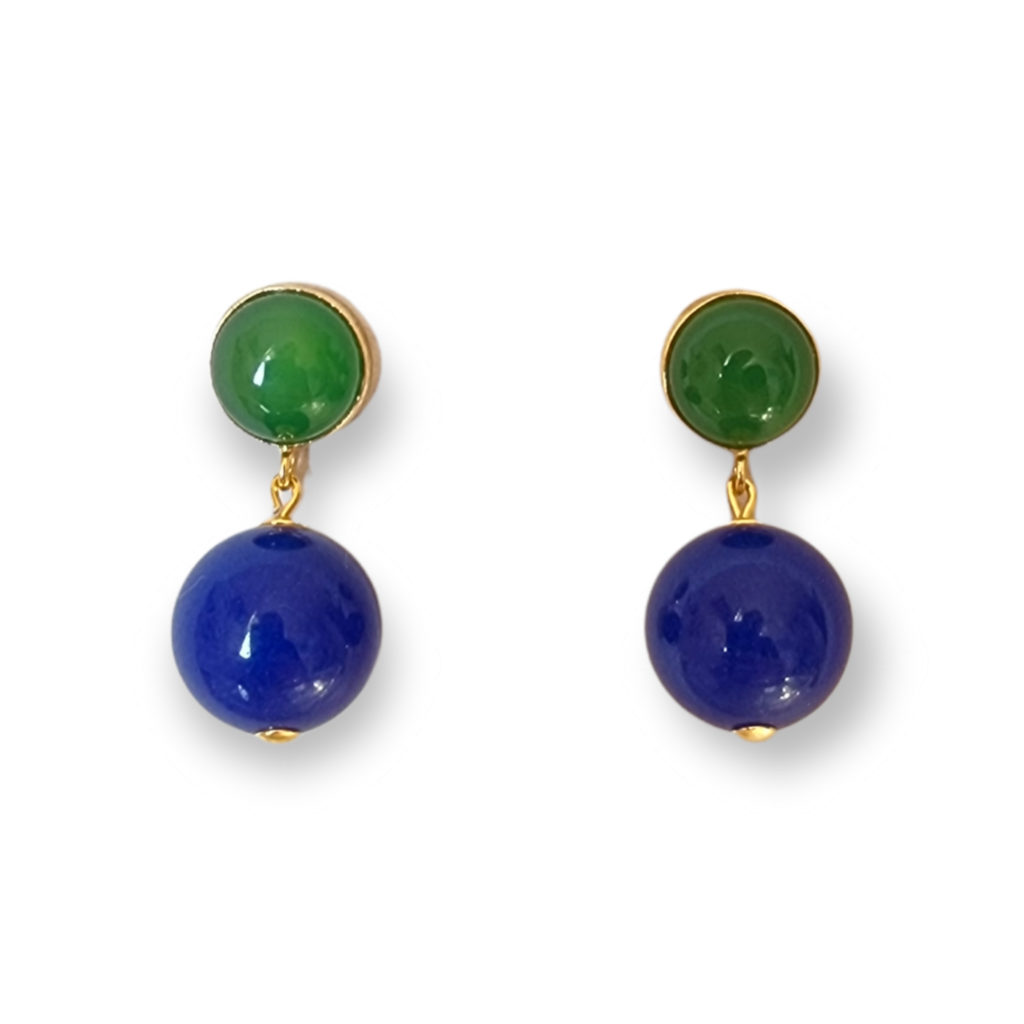tolle Ohrringe mit grüner Jade, Name Charlotte von Schmuckatelier Kart