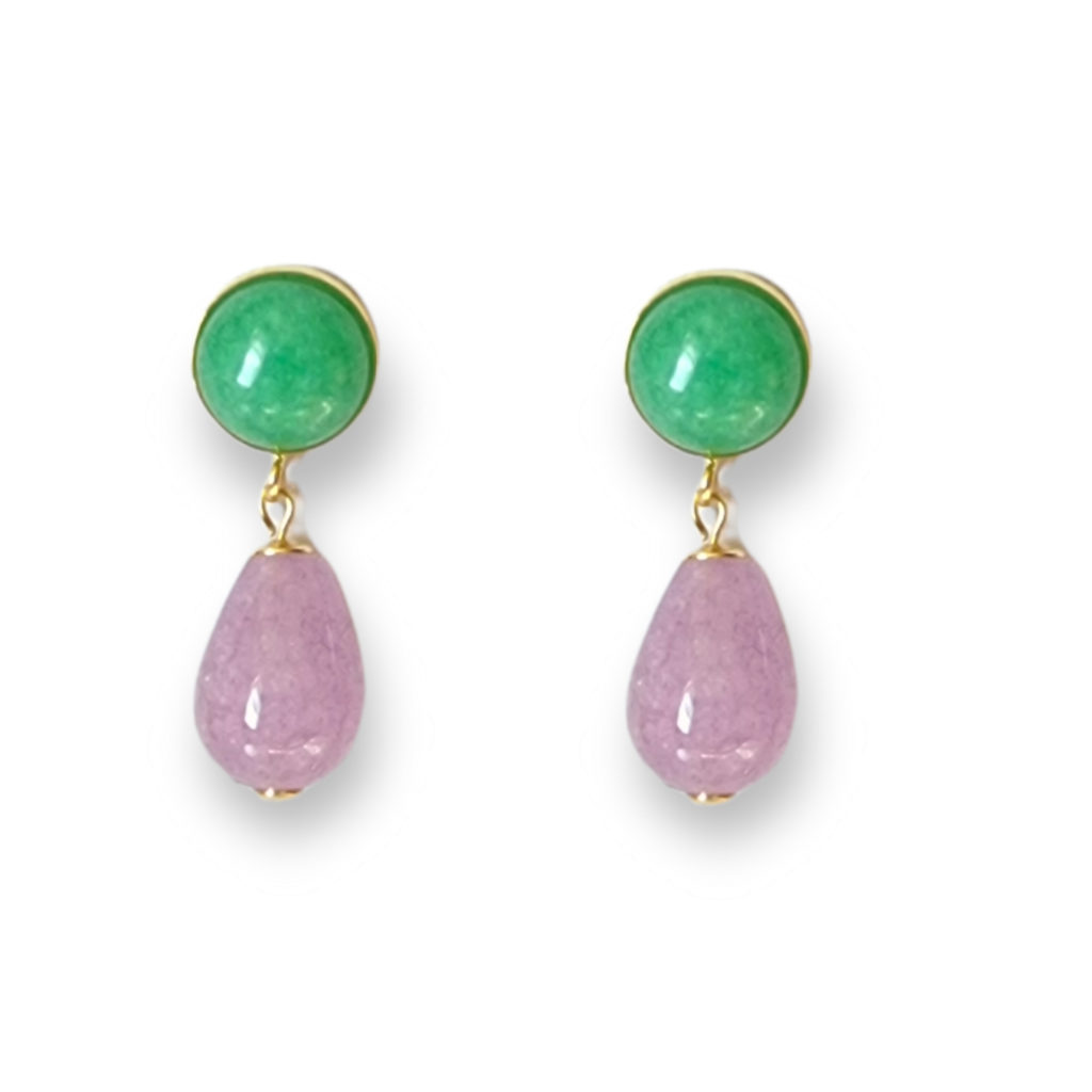 tolle Ohrringe mit fliederfarbener Jade, Patricia von Schmuckatelier Kart