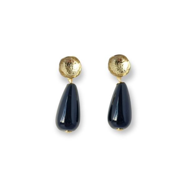 tolle Ohrringe mit einer schwarzen Onyx-Tropfe, von Schmuckatelier Kart