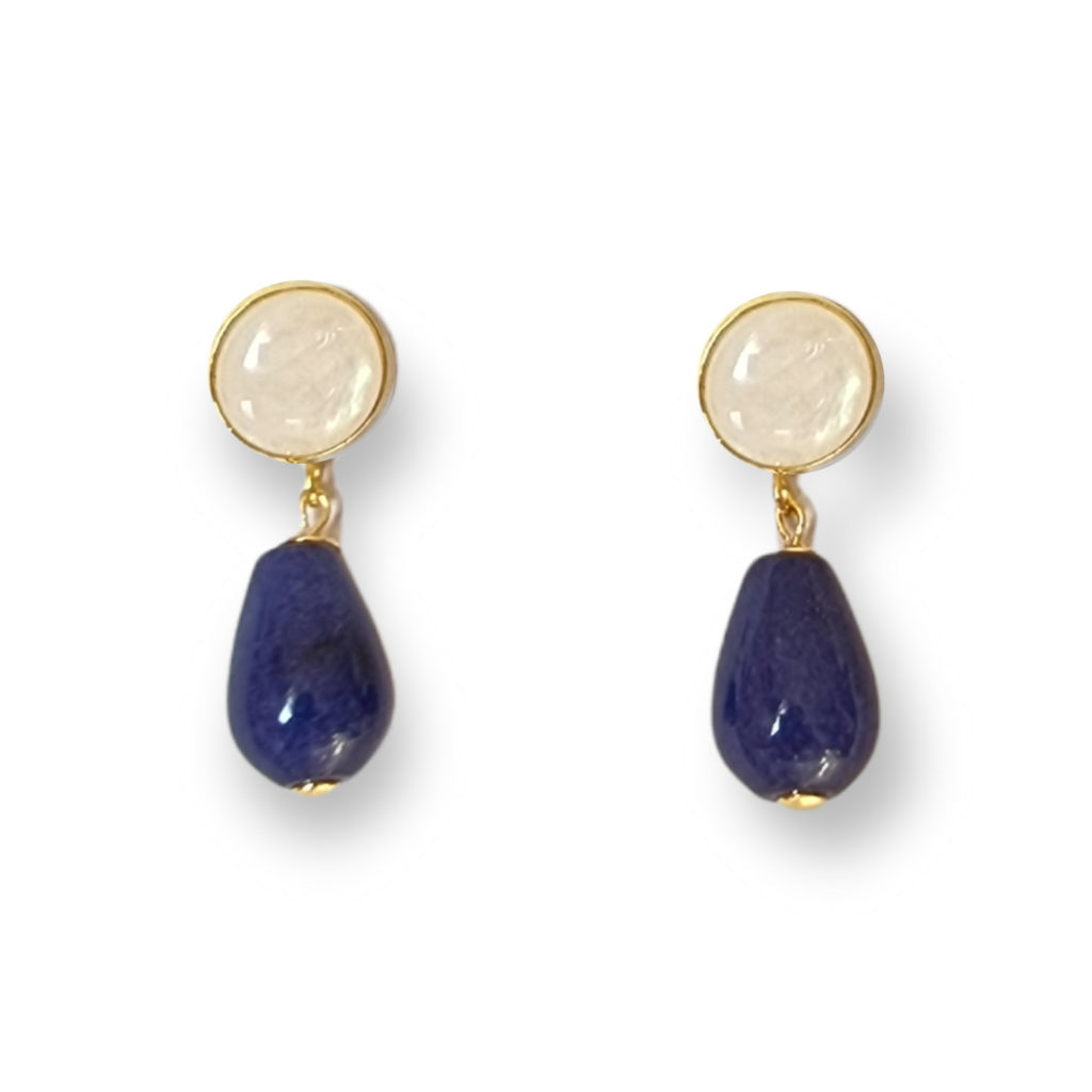 Tolle Ohrringe aus blauer Jade, Duett Ohrringe "Teresa", von Schmuckatelier Kart