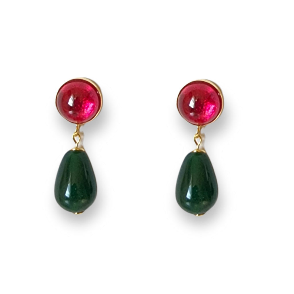 tolle Ohrringe mit waldgrüner Jade, Beatrix von Schmuckatelier Kart