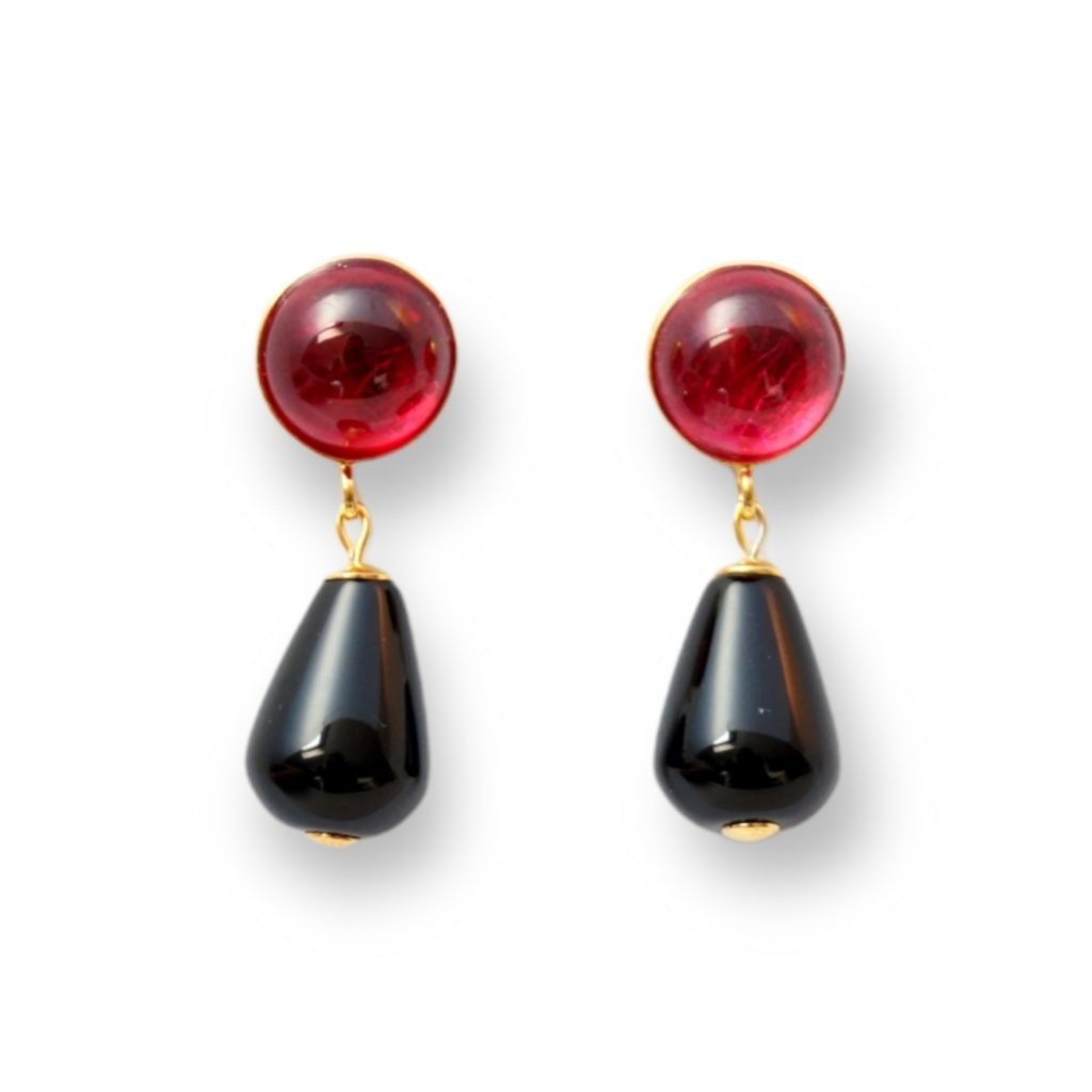 tolle Ohrringe mit schwarzer Jade, Alexandra von Schmuckatelier Kart