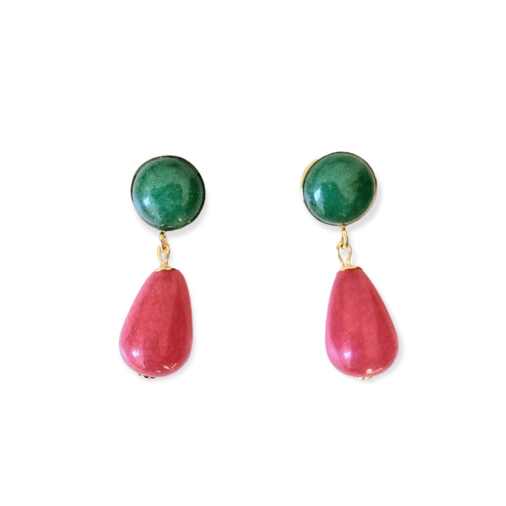 tolle Ohrringe mit grüner Jade, Amalia von Schmuckatelier Kart
