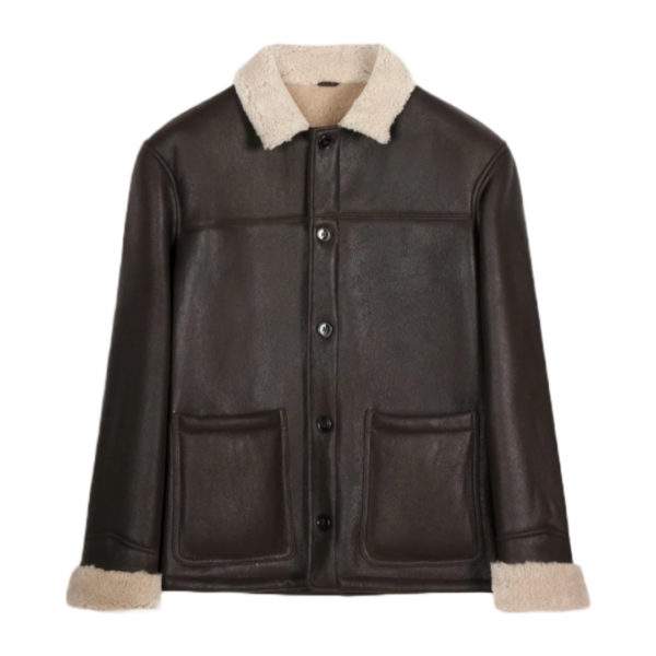 Ledermantel mit Shearling