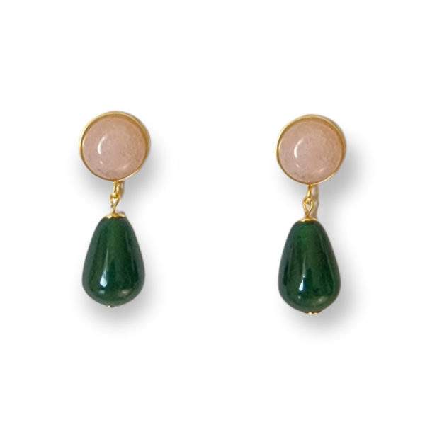tolle Ohrringe mit Rosenquarz, Ohrringe Elisabeth von Schmuckatelier Kart