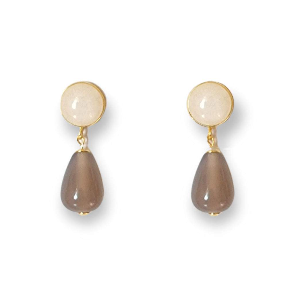 tolle Ohrringe mit weißer Jade, Ohrringe Estelle von Schmuckatelier Kart