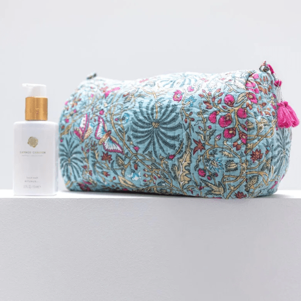 Kosmetiktasche blau pink